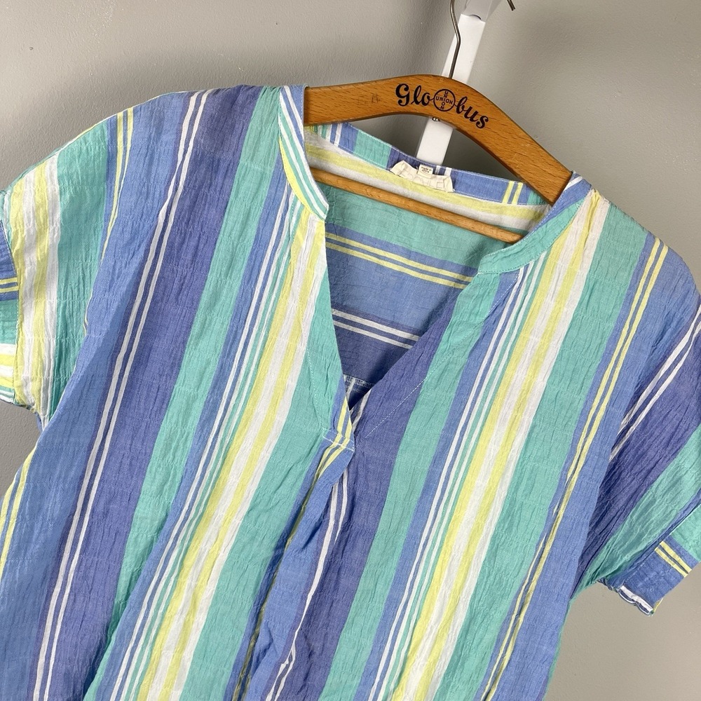 Escape by Habitat Stripe Top‎ Womens M Boxy Stretch Cotton Resort Coastal